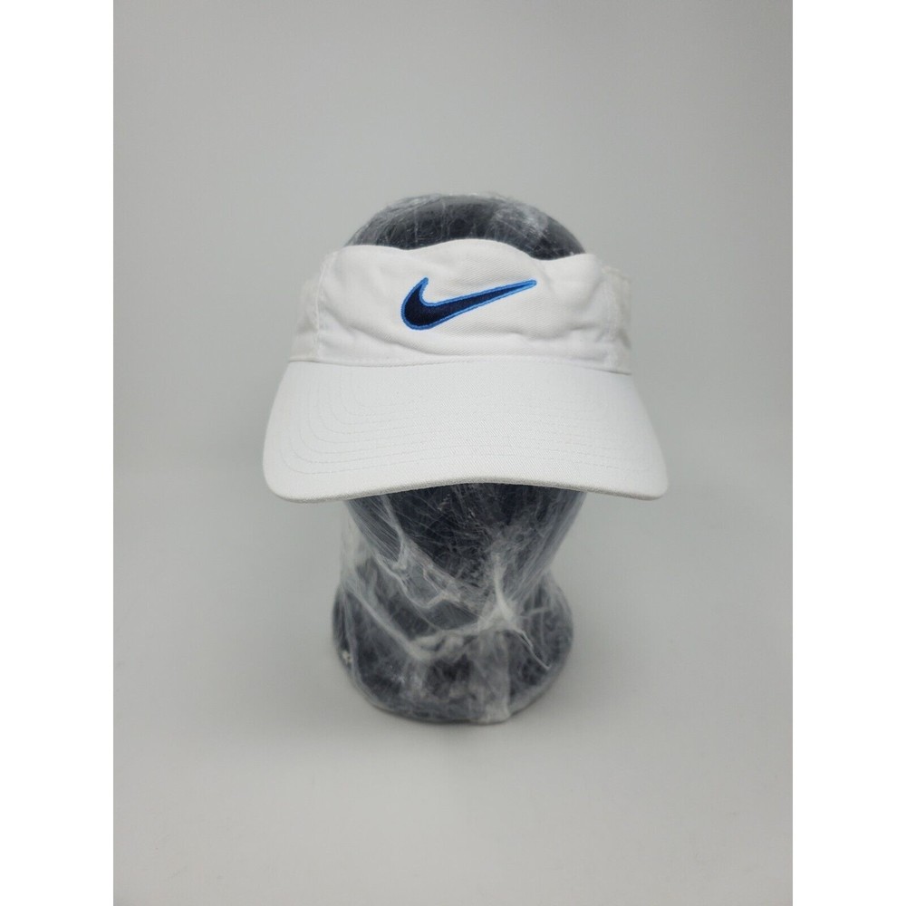 VINTAGE Nike Visor Hat Cap Strapback White Adjustable Embroidered Golfer Tennis